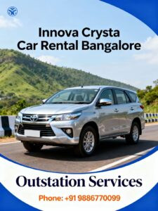 Innova Crysta Car Rental in Bangalore for Outstation